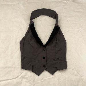 Grey and black halter vest